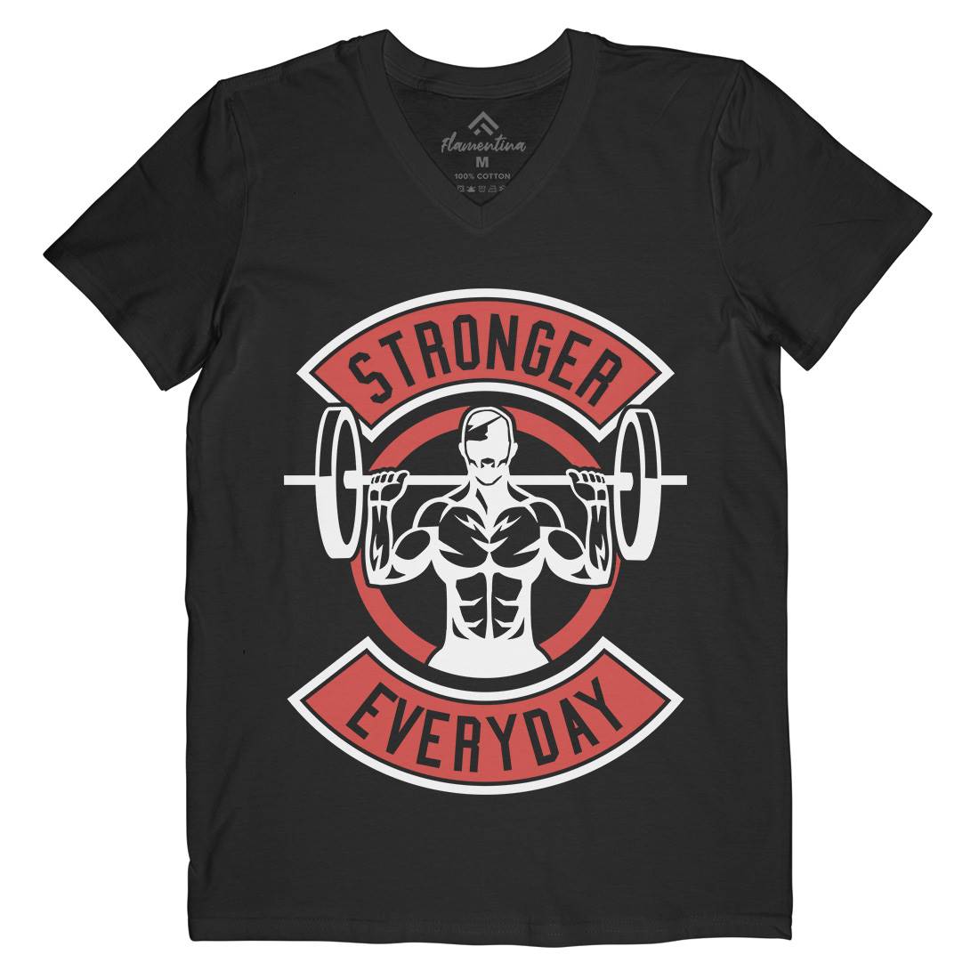 Stronger Everyday Mens Organic V-Neck T-Shirt Gym A289