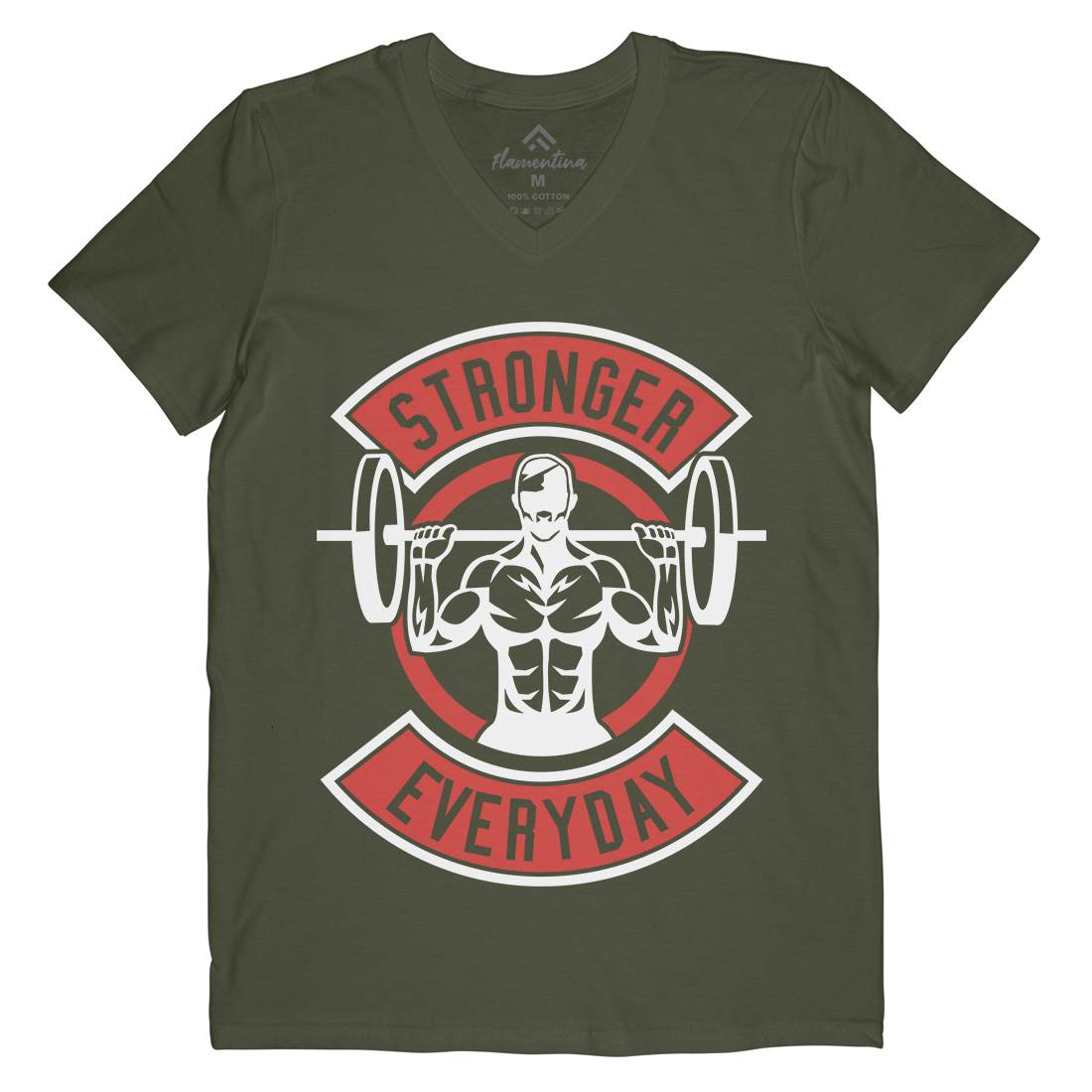 Stronger Everyday Mens Organic V-Neck T-Shirt Gym A289