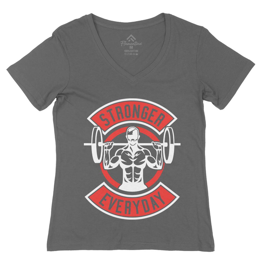 Stronger Everyday Womens Organic V-Neck T-Shirt Gym A289