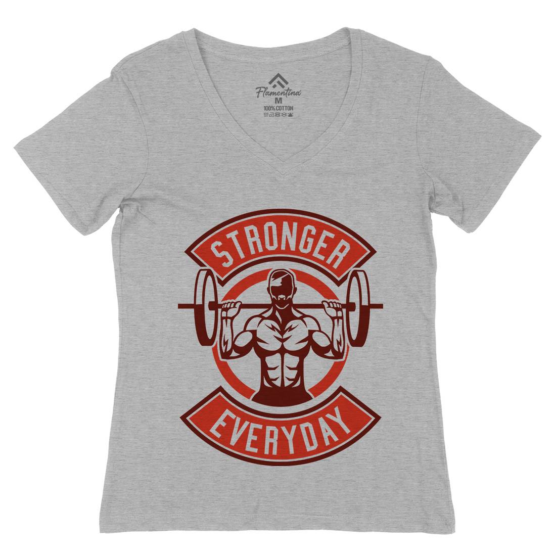 Stronger Everyday Womens Organic V-Neck T-Shirt Gym A289