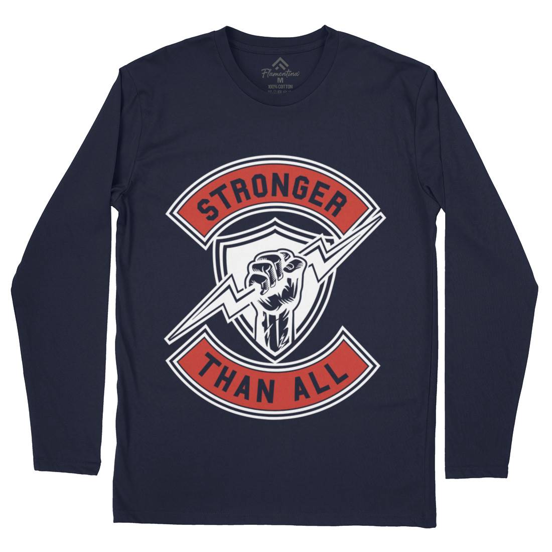 Stronger Than All Mens Long Sleeve T-Shirt Gym A290