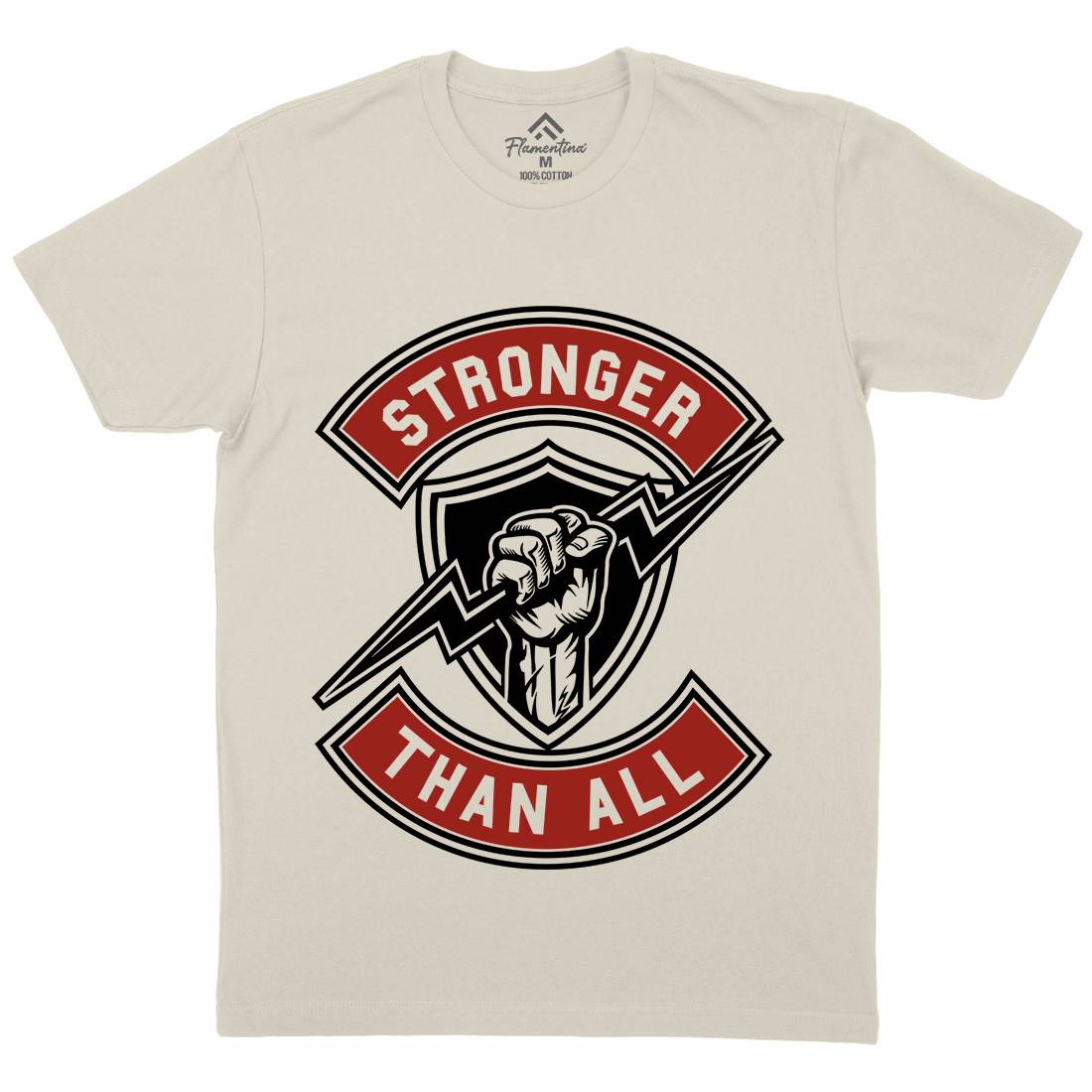 Stronger Than All Mens Organic Crew Neck T-Shirt Gym A290