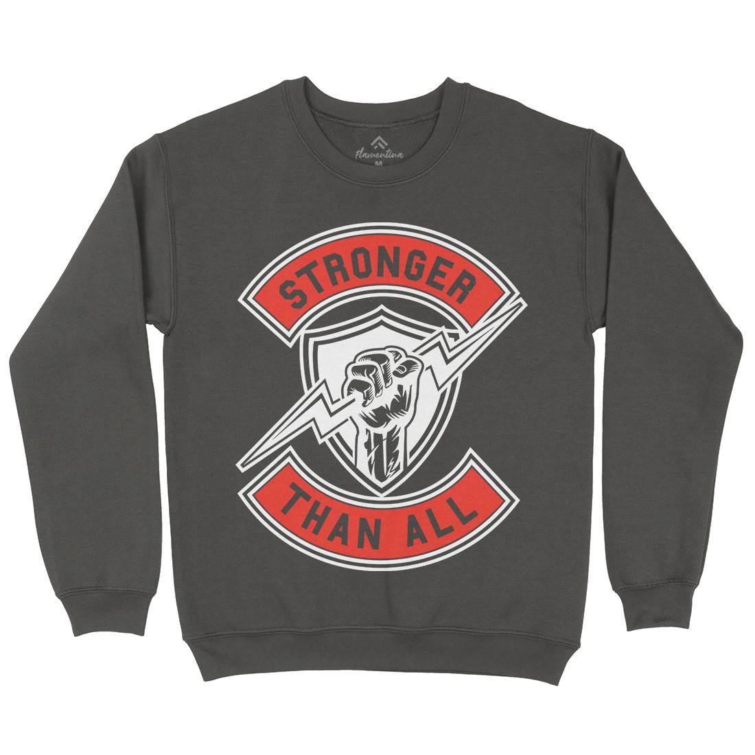 Stronger Than All Mens Crew Neck Sweatshirt Gym A290