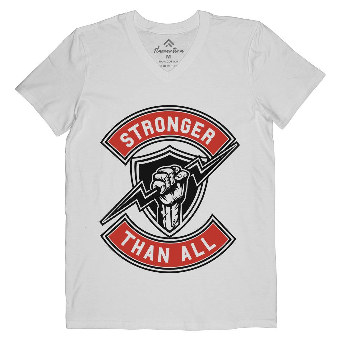 Stronger Than All Mens V-Neck T-Shirt Gym A290