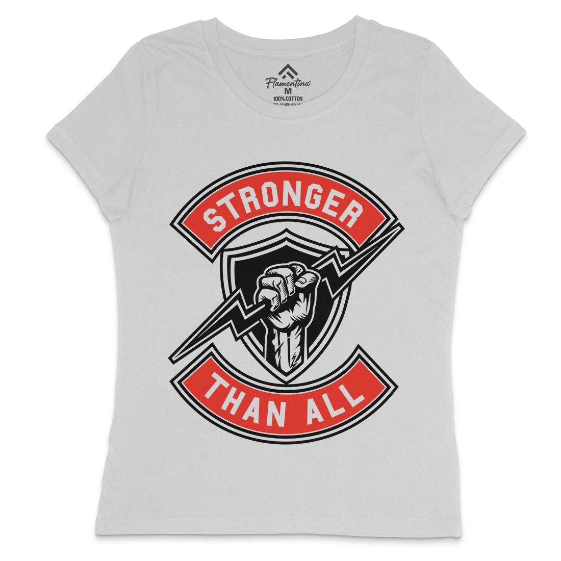 Stronger Than All Womens Crew Neck T-Shirt Gym A290