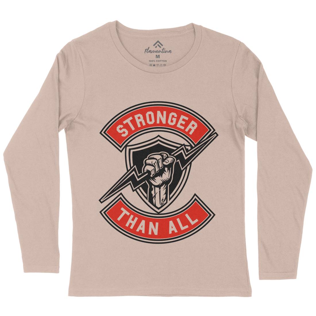 Stronger Than All Womens Long Sleeve T-Shirt Gym A290