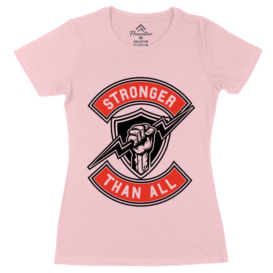Stronger Than All Womens Organic Crew Neck T-Shirt Gym A290