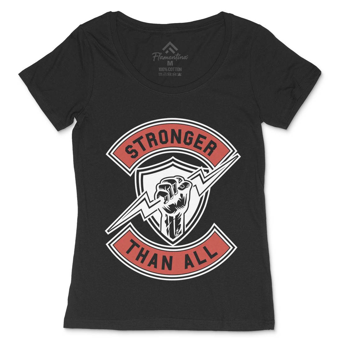 Stronger Than All Womens Scoop Neck T-Shirt Gym A290