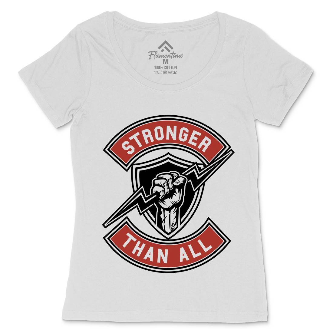 Stronger Than All Womens Scoop Neck T-Shirt Gym A290