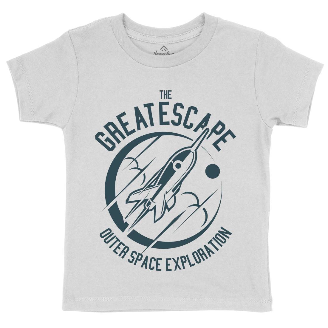 Great Escape Kids Organic Crew Neck T-Shirt Space A292