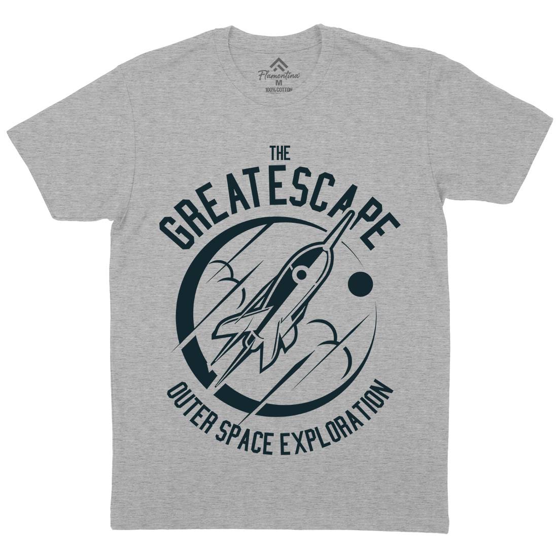 Great Escape Mens Organic Crew Neck T-Shirt Space A292