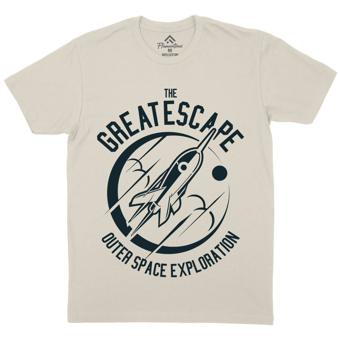 Great Escape Mens Organic Crew Neck T-Shirt Space A292