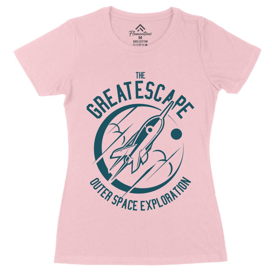 Great Escape Womens Organic Crew Neck T-Shirt Space A292