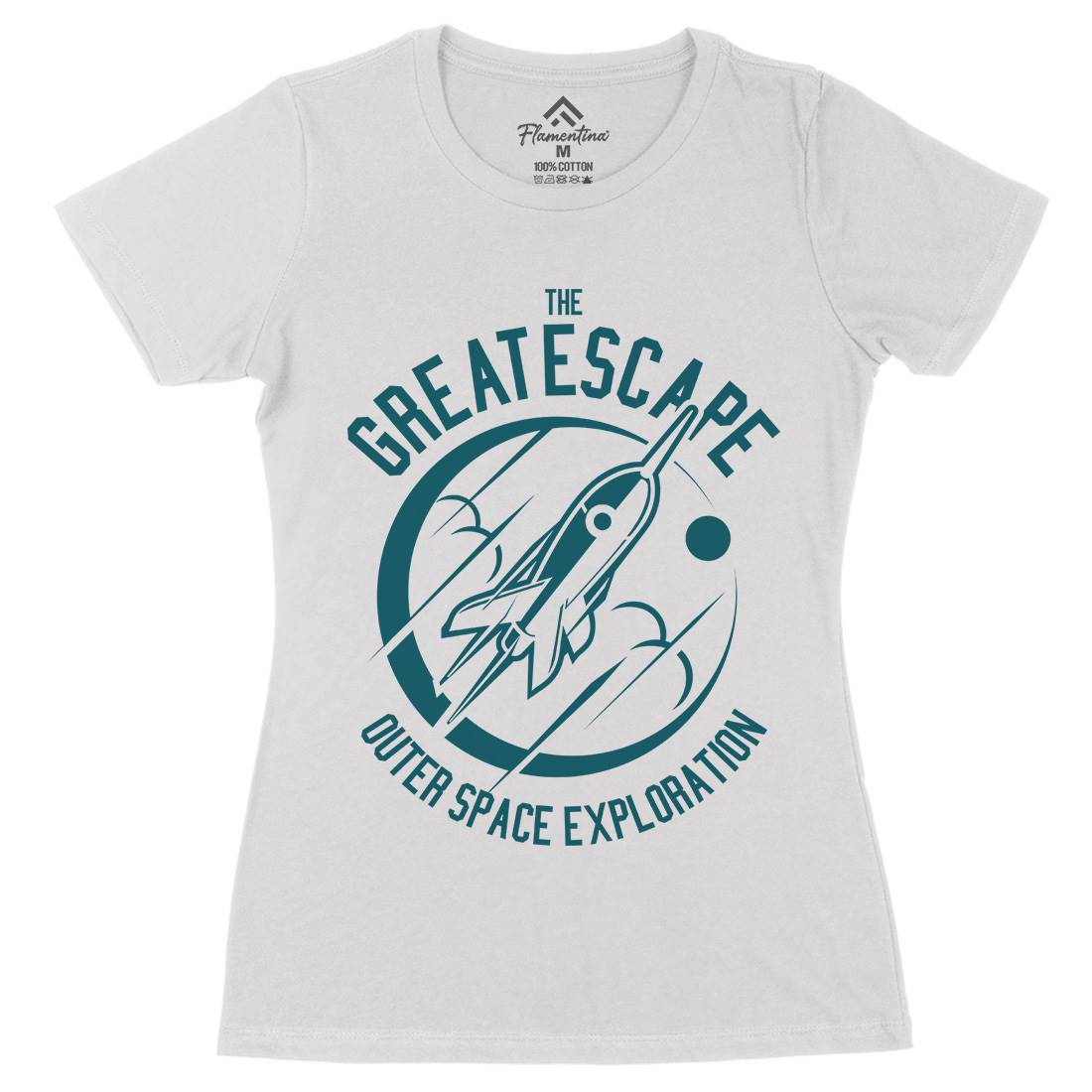 Great Escape Womens Organic Crew Neck T-Shirt Space A292