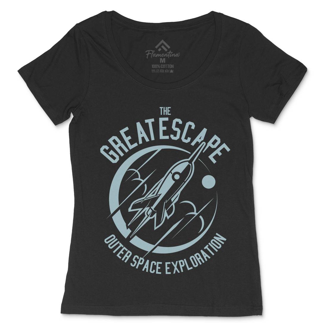 Great Escape Womens Scoop Neck T-Shirt Space A292