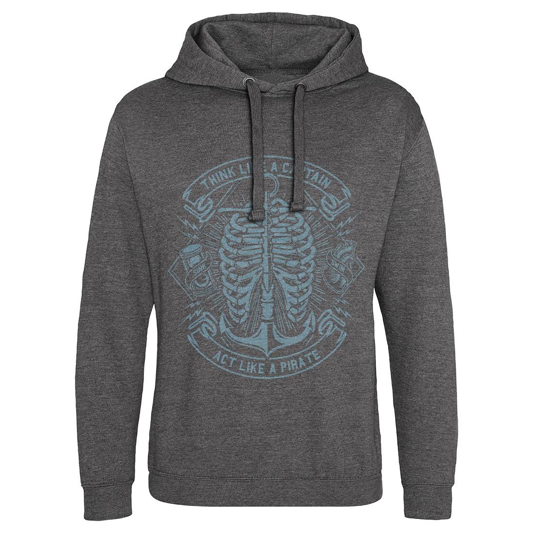 Think Like A Captain Mens Hoodie Without Pocket Navy A293
