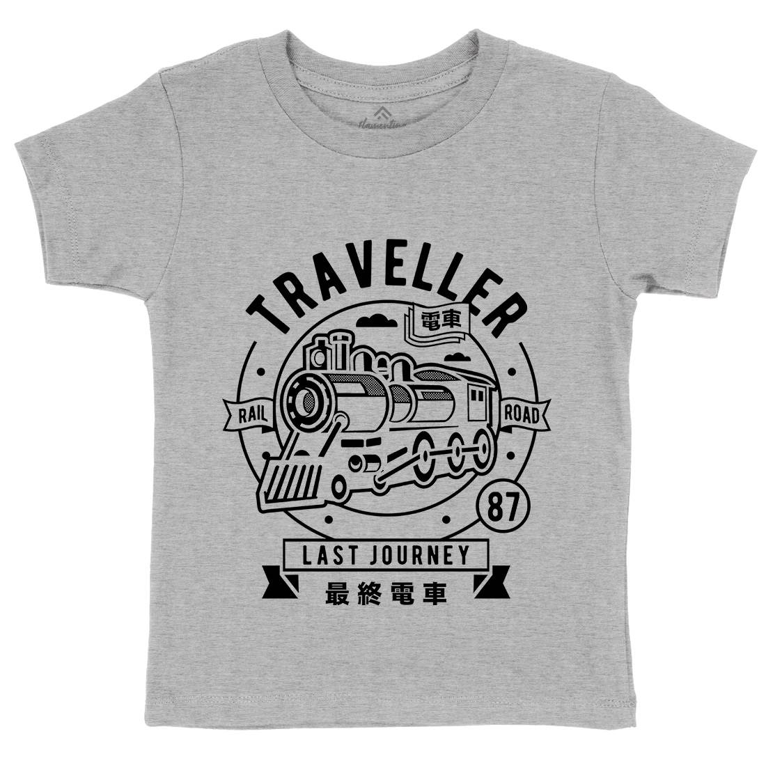 Traveller Kids Organic Crew Neck T-Shirt Vehicles A294