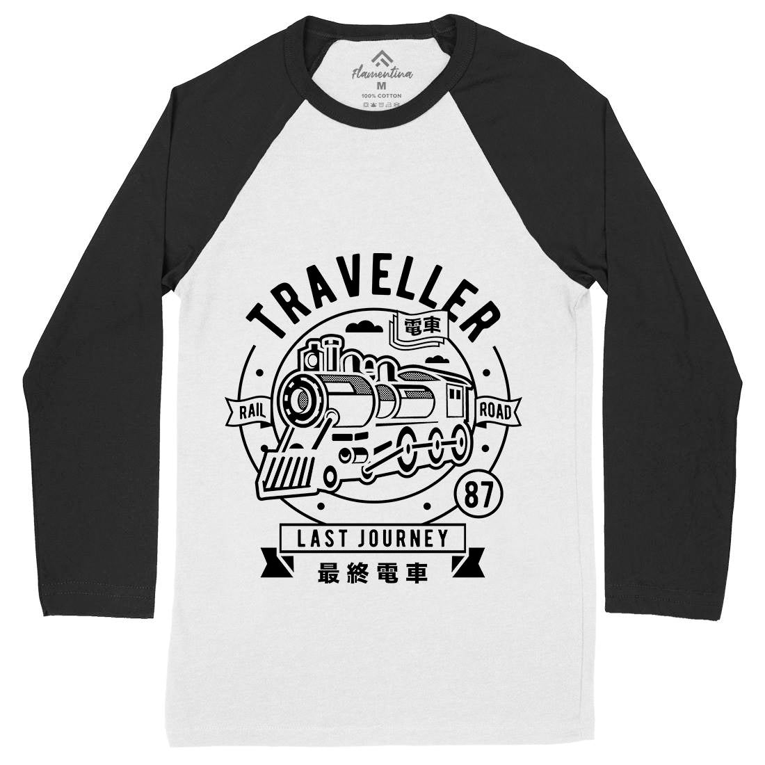 Traveller Mens Long Sleeve Baseball T-Shirt Vehicles A294