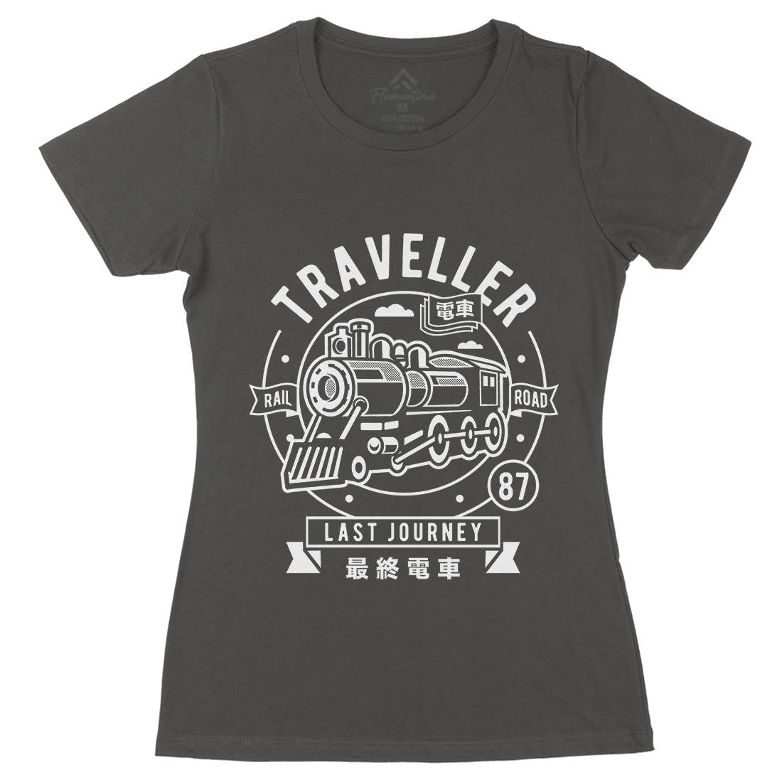 Traveller Womens Organic Crew Neck T-Shirt Vehicles A294