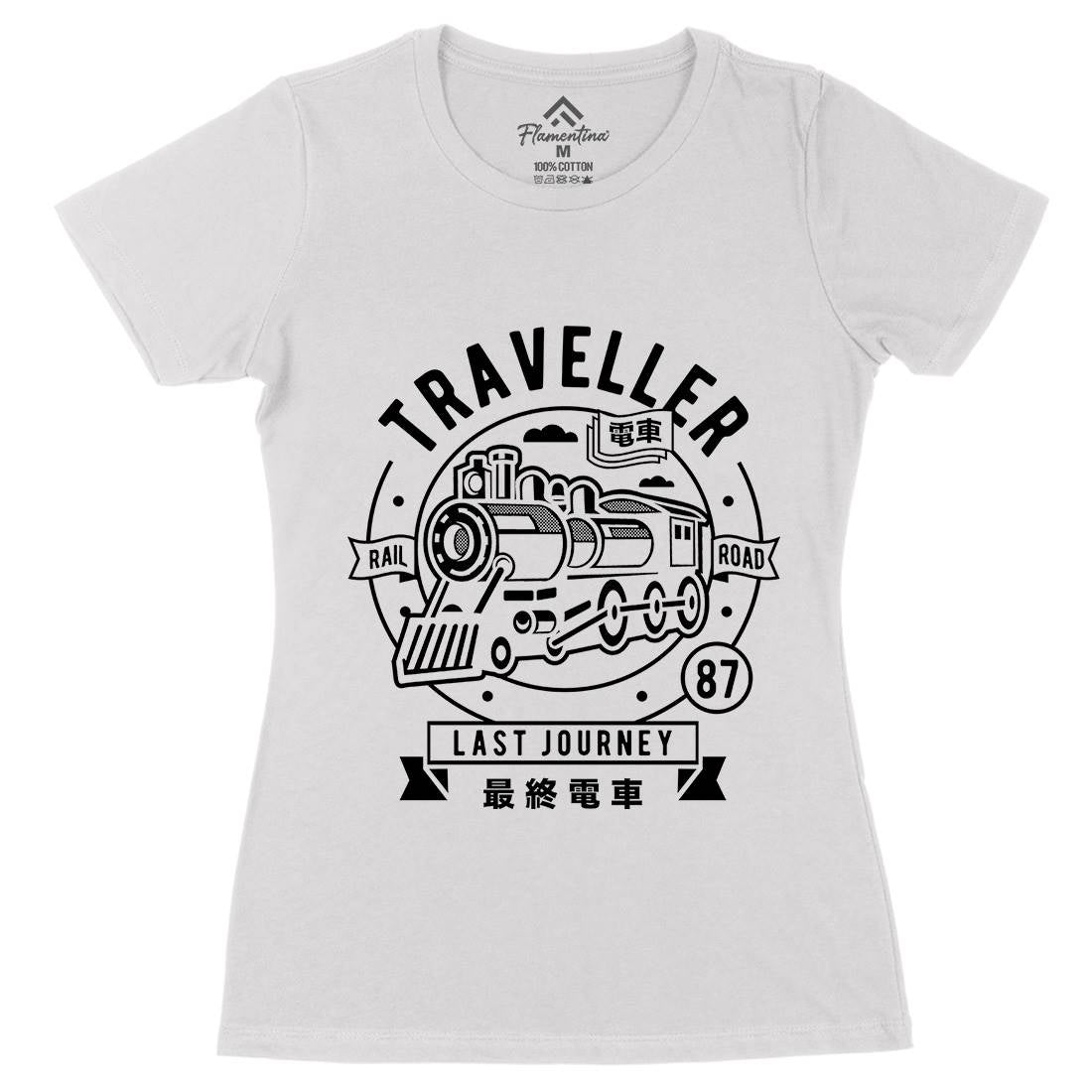 Traveller Womens Organic Crew Neck T-Shirt Vehicles A294