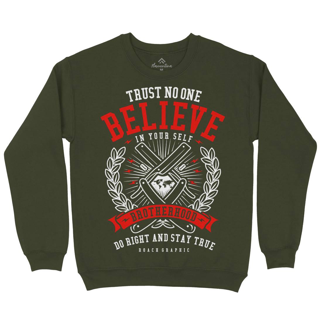 Trust No One Mens Crew Neck Sweatshirt Barber A295