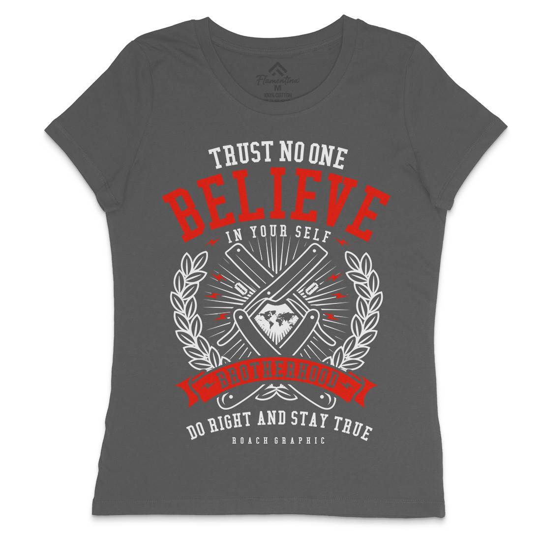 Trust No One Womens Crew Neck T-Shirt Barber A295