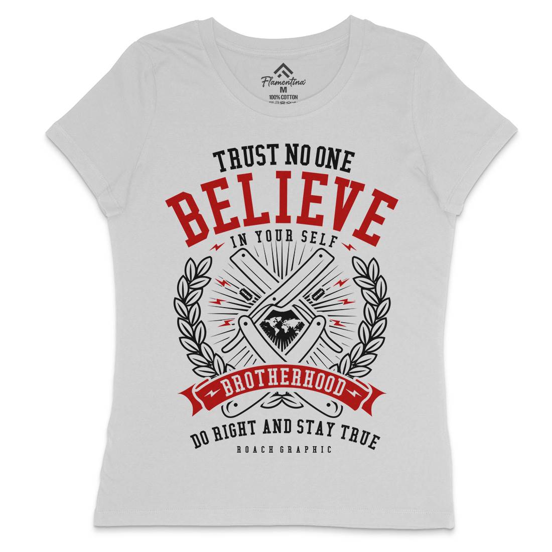 Trust No One Womens Crew Neck T-Shirt Barber A295