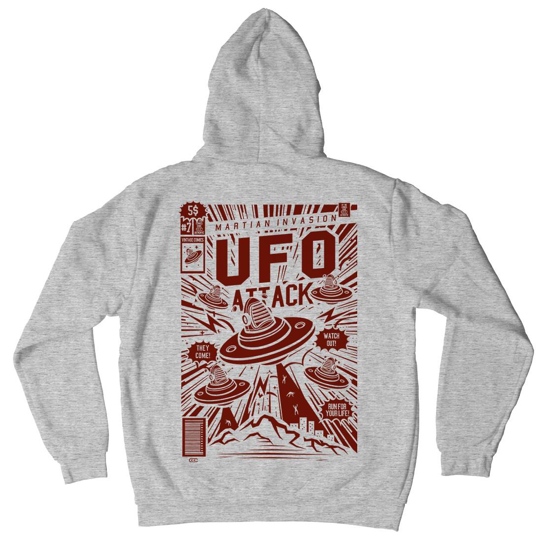 Ufo Attack Kids Crew Neck Hoodie Space A296