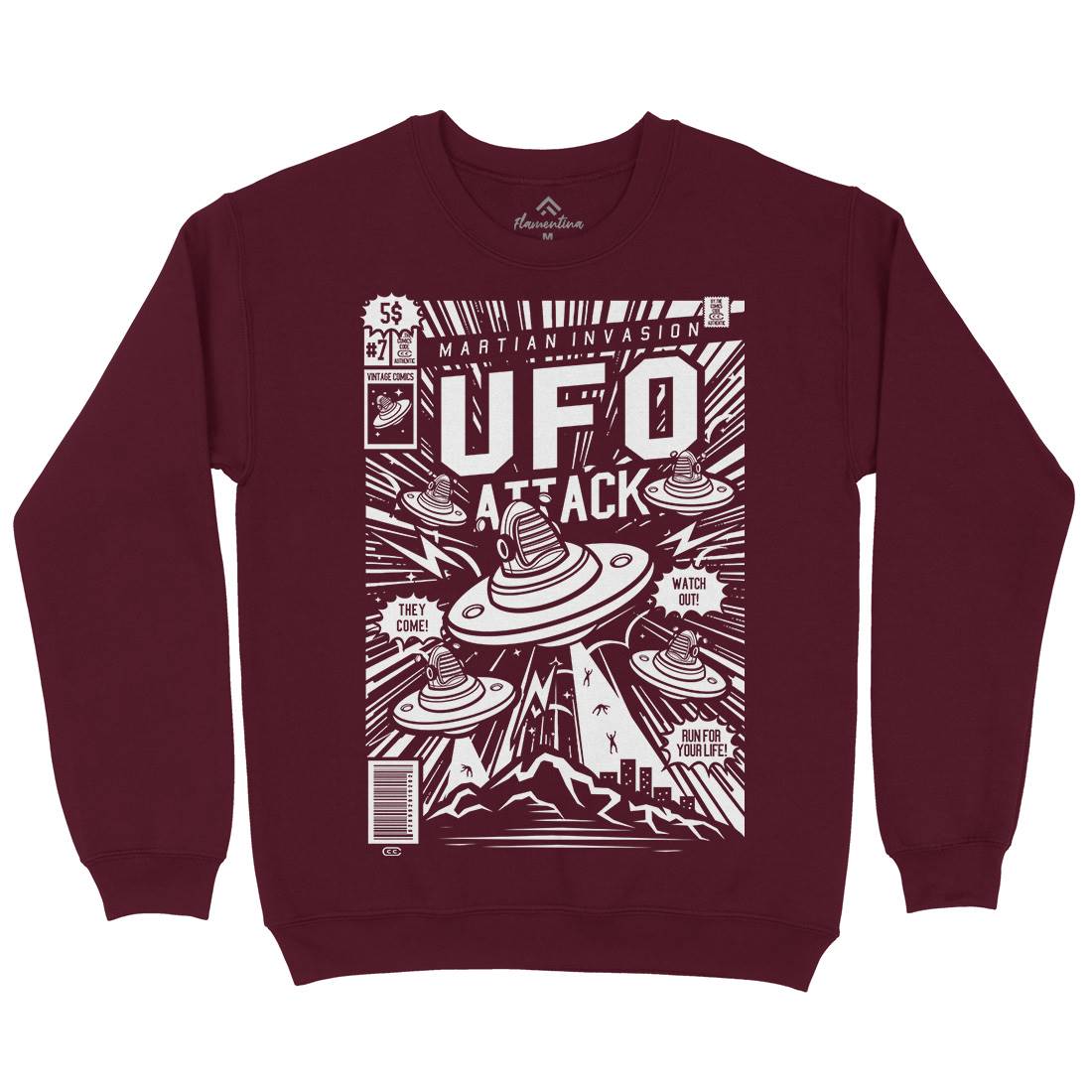 Ufo Attack Mens Crew Neck Sweatshirt Space A296