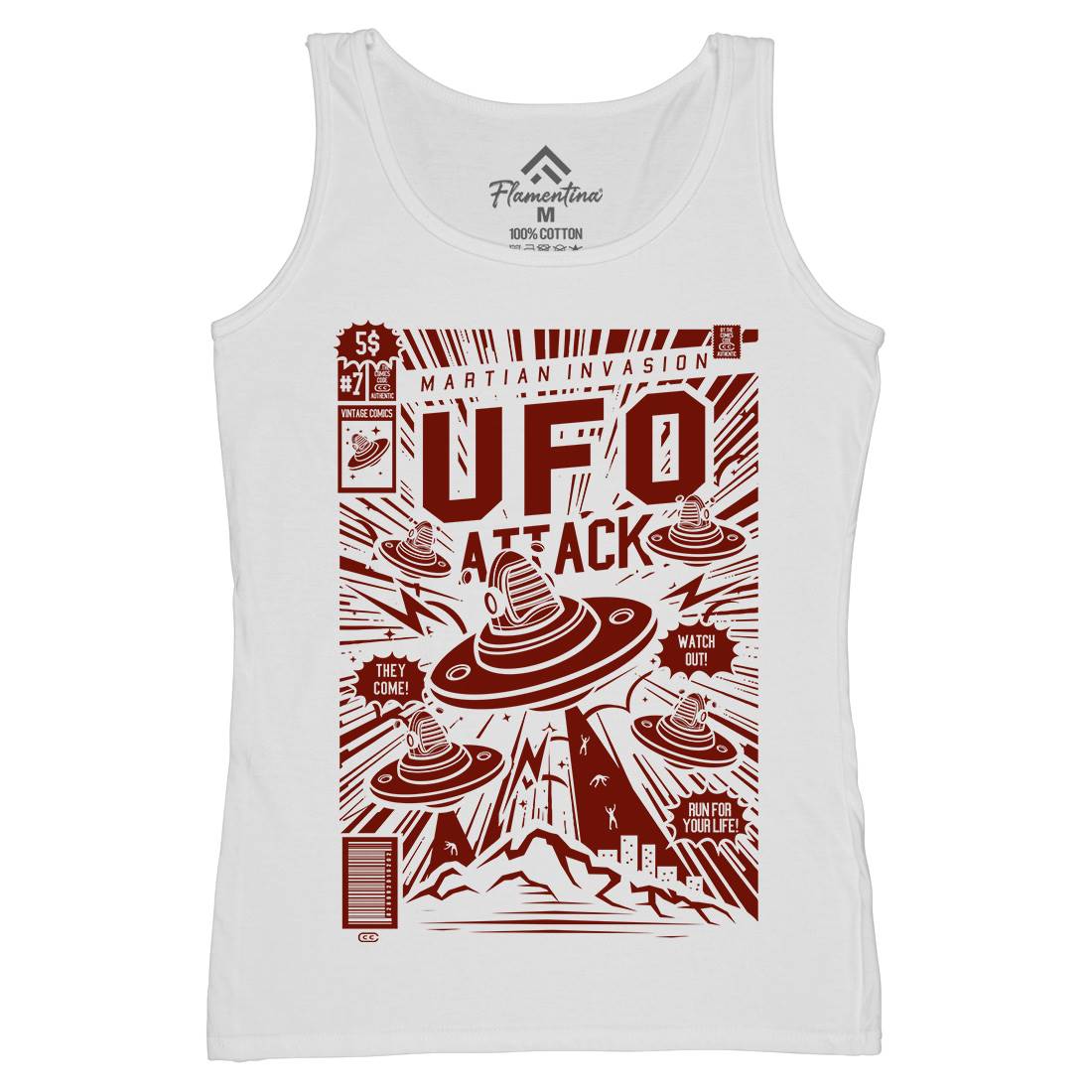 Ufo Attack Womens Organic Tank Top Vest Space A296
