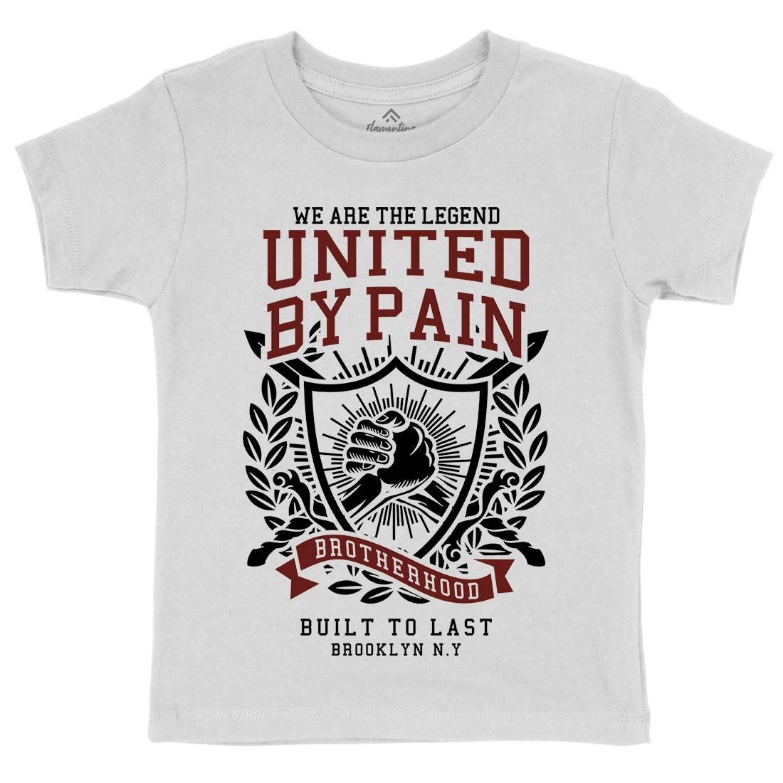 United By Pain Kids Organic Crew Neck T-Shirt Gym A297