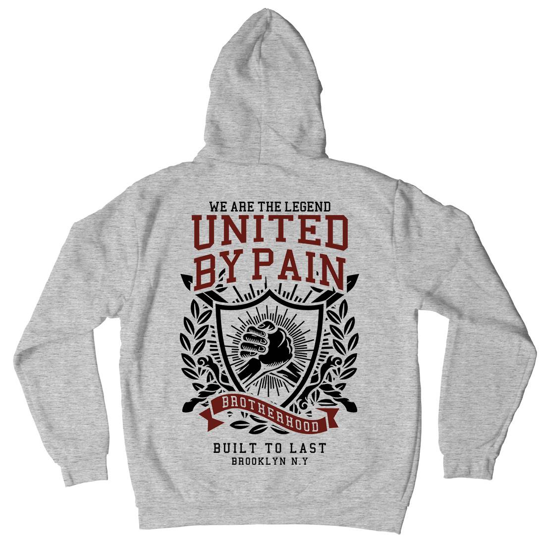 United By Pain Mens Hoodie With Pocket Gym A297
