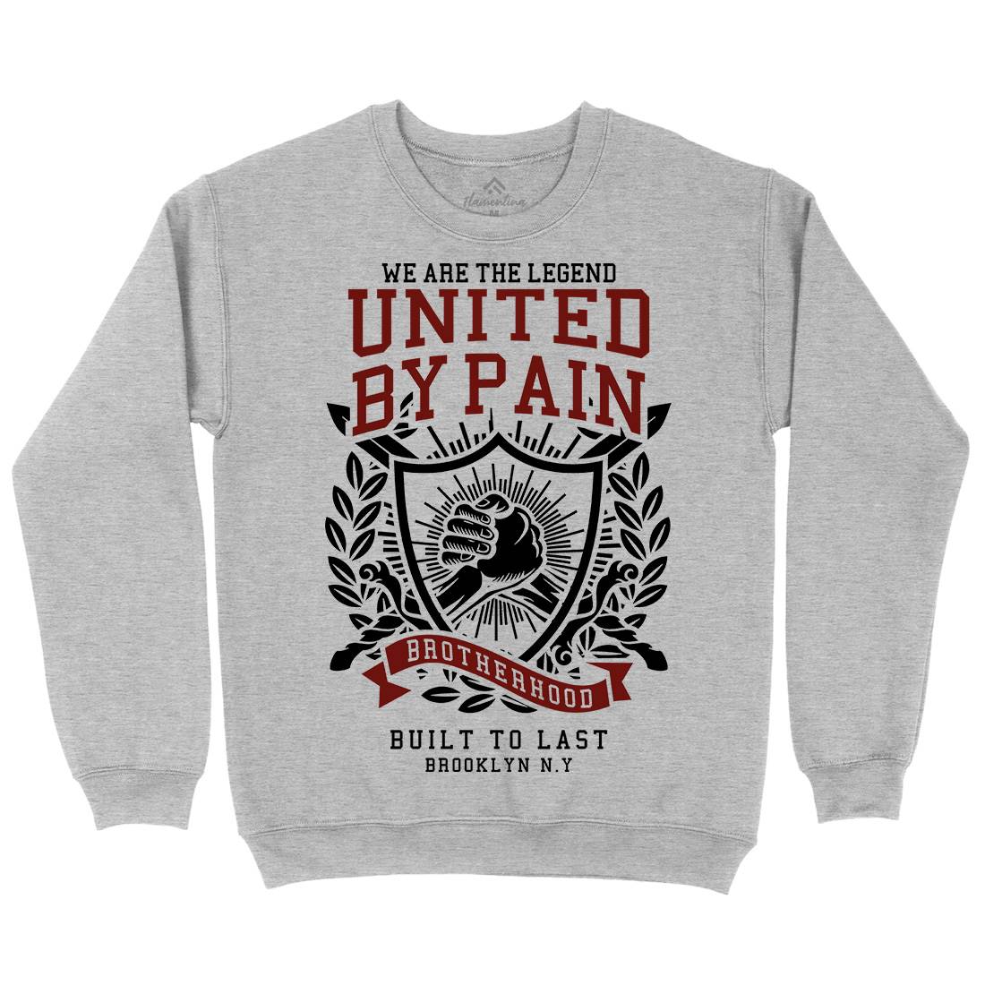 United By Pain Mens Crew Neck Sweatshirt Gym A297