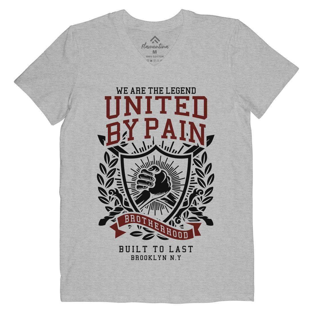 United By Pain Mens V-Neck T-Shirt Gym A297
