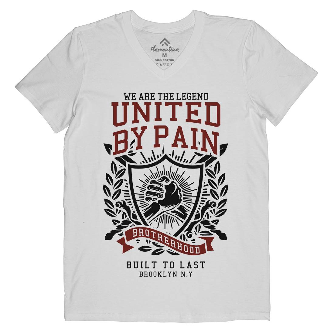 United By Pain Mens V-Neck T-Shirt Gym A297