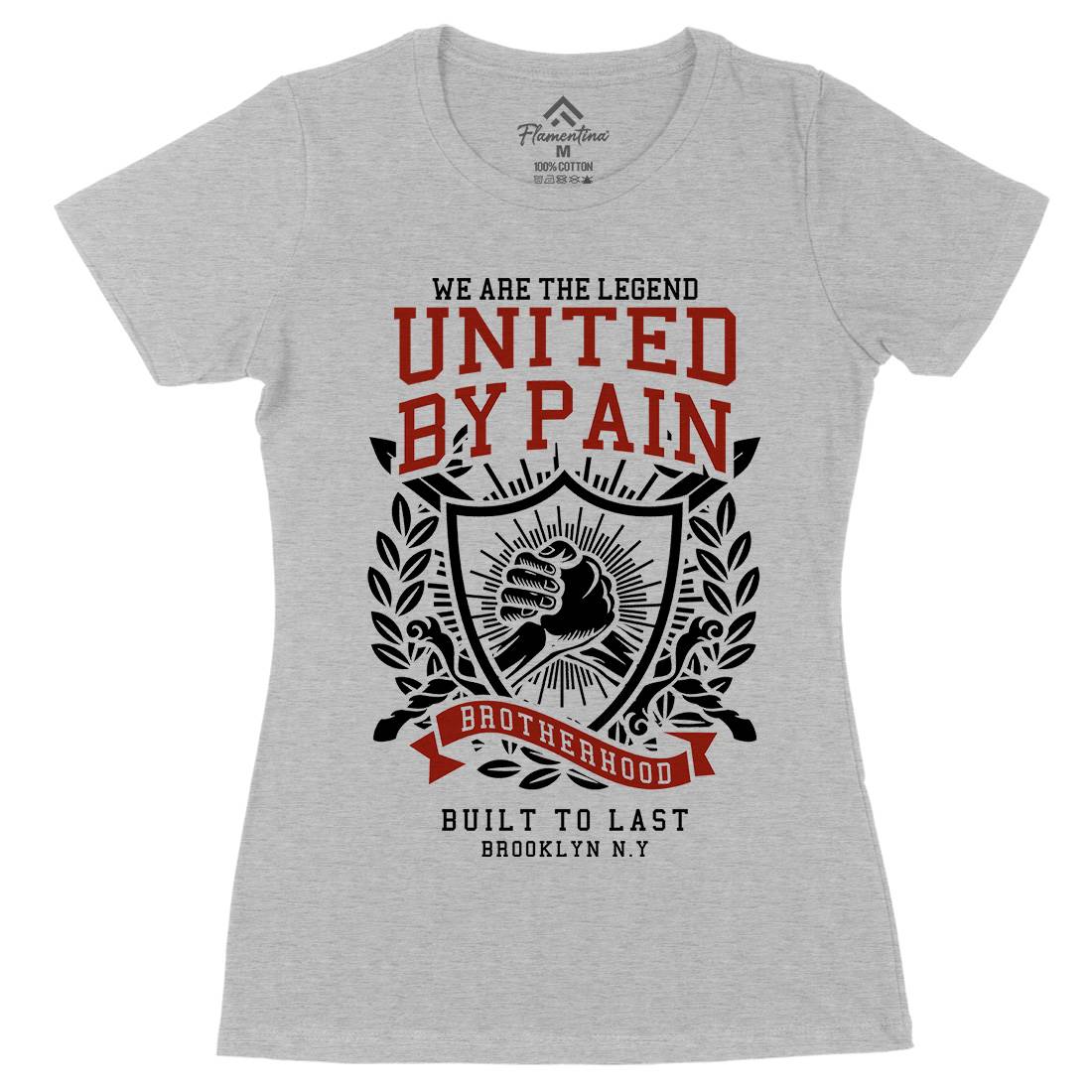 United By Pain Womens Organic Crew Neck T-Shirt Gym A297