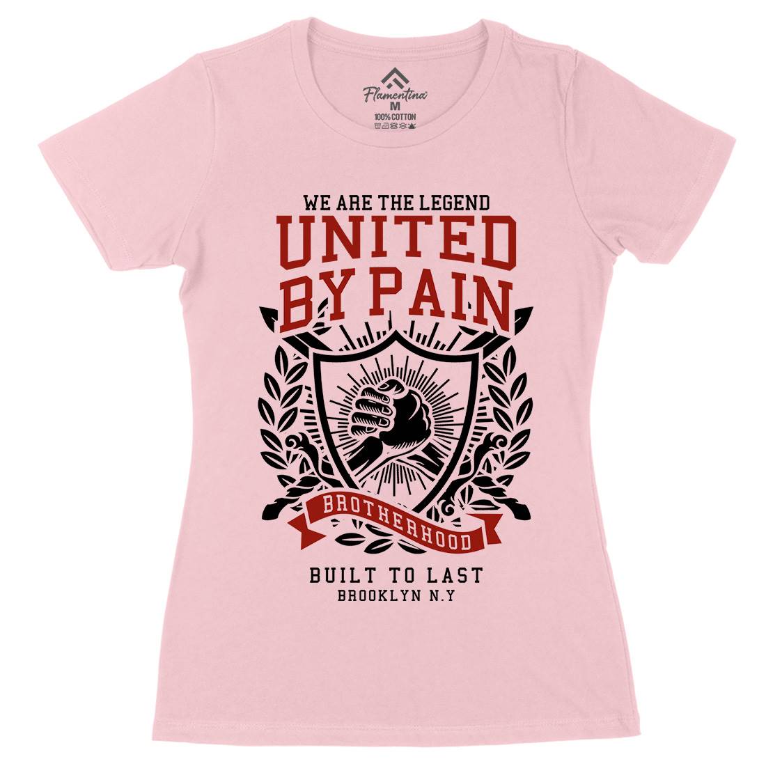 United By Pain Womens Organic Crew Neck T-Shirt Gym A297