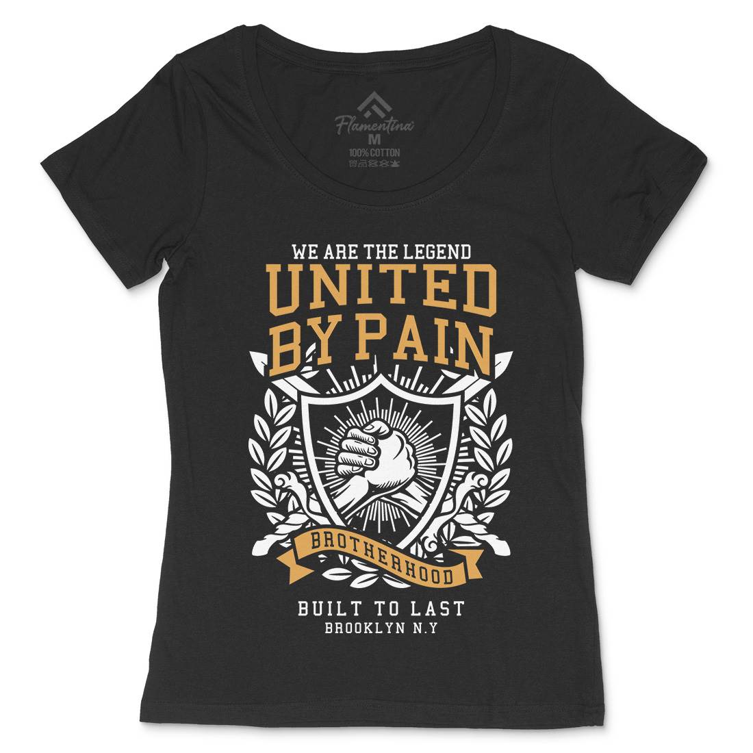 United By Pain Womens Scoop Neck T-Shirt Gym A297