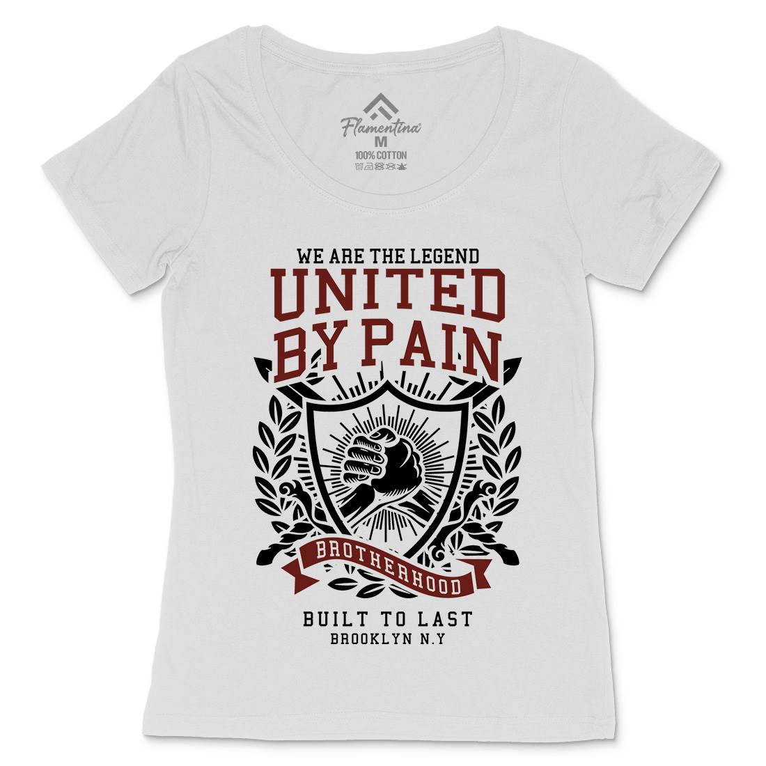 United By Pain Womens Scoop Neck T-Shirt Gym A297