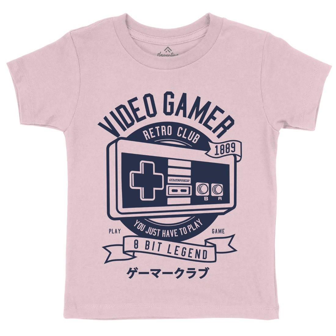 Video Gamer Kids Organic Crew Neck T-Shirt Geek A298