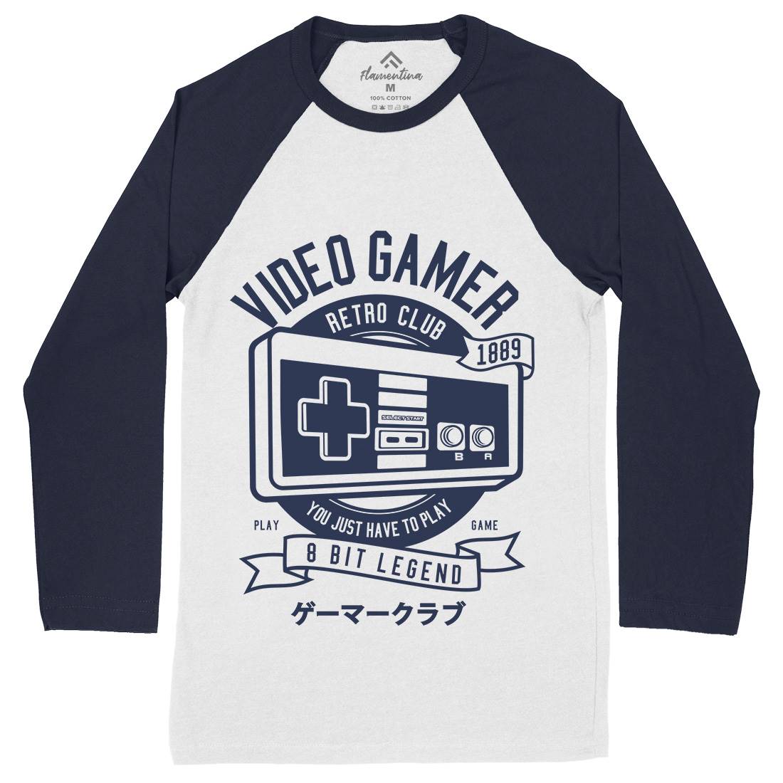 Video Gamer Mens Long Sleeve Baseball T-Shirt Geek A298