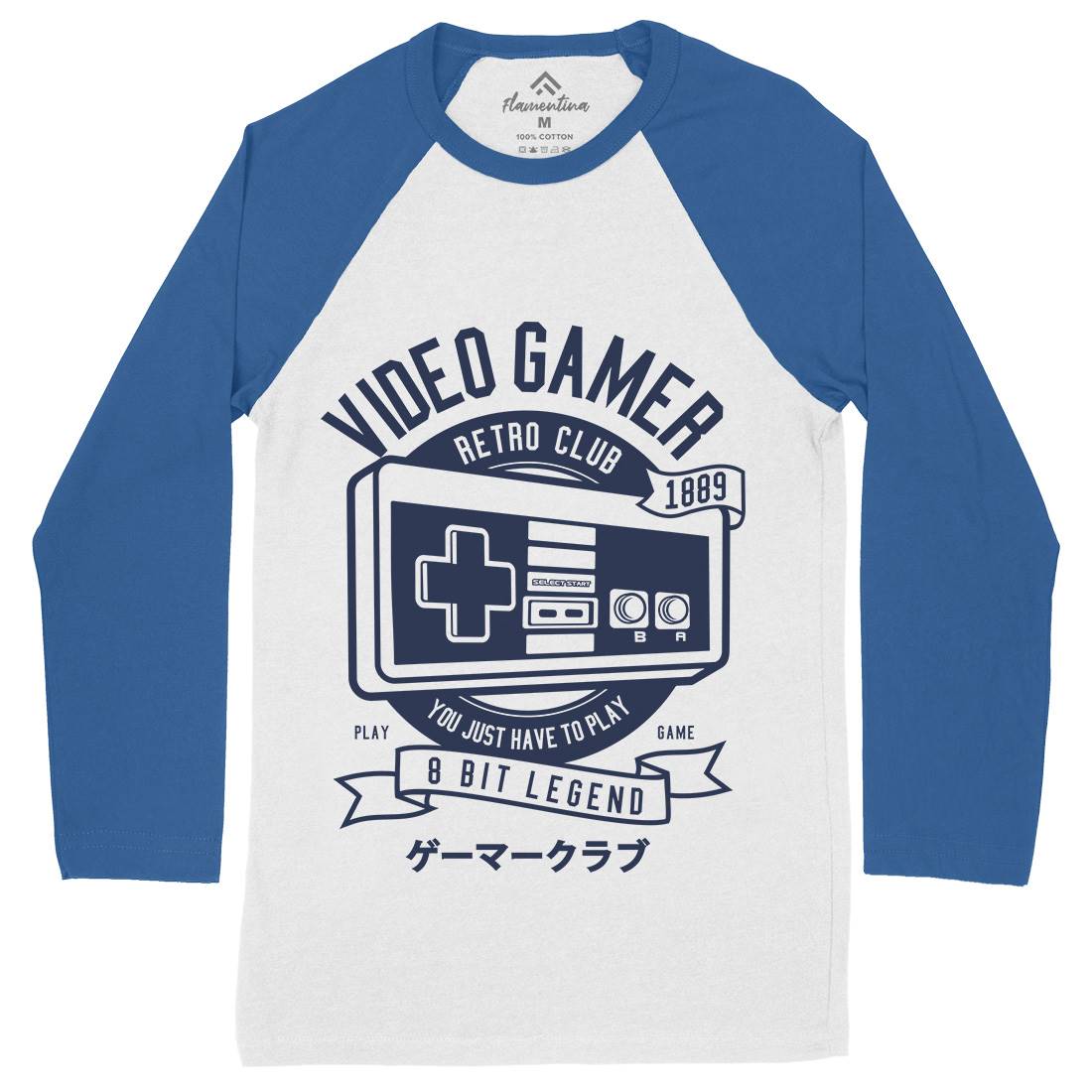 Video Gamer Mens Long Sleeve Baseball T-Shirt Geek A298