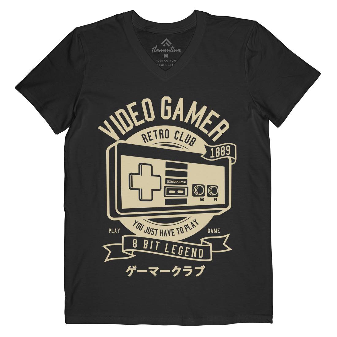 Video Gamer Mens Organic V-Neck T-Shirt Geek A298