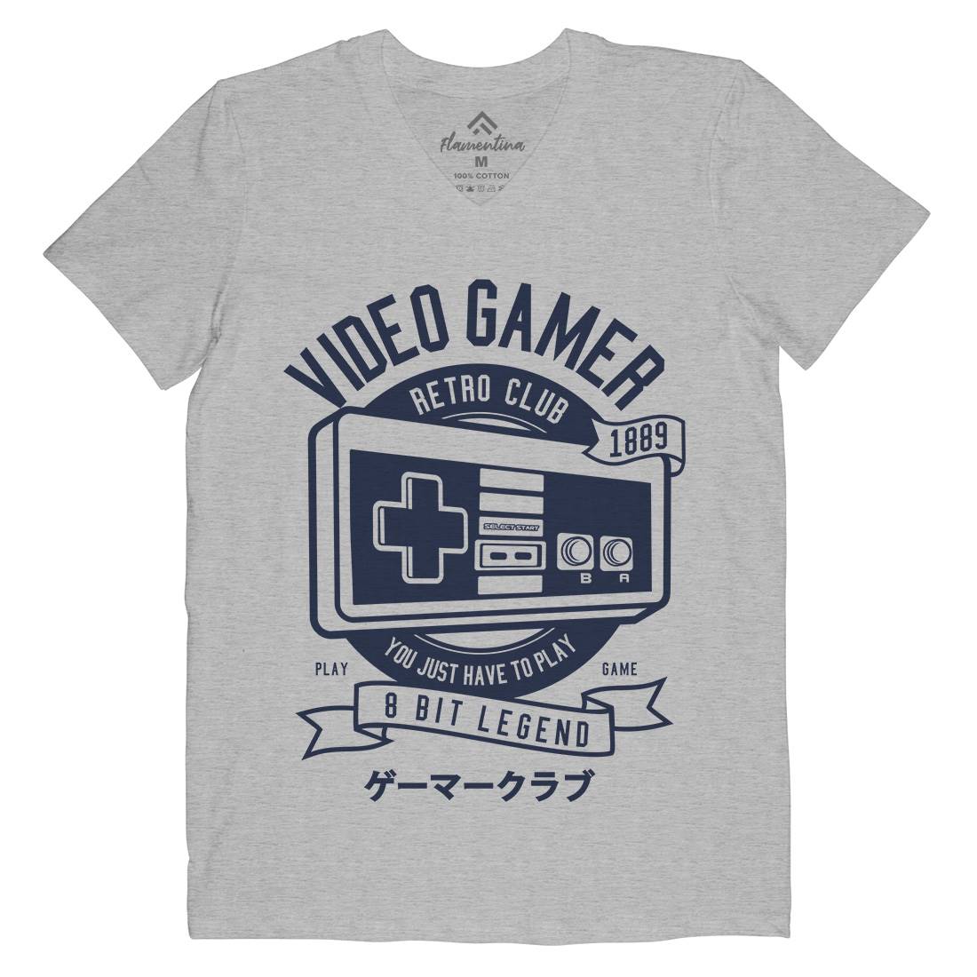 Video Gamer Mens Organic V-Neck T-Shirt Geek A298
