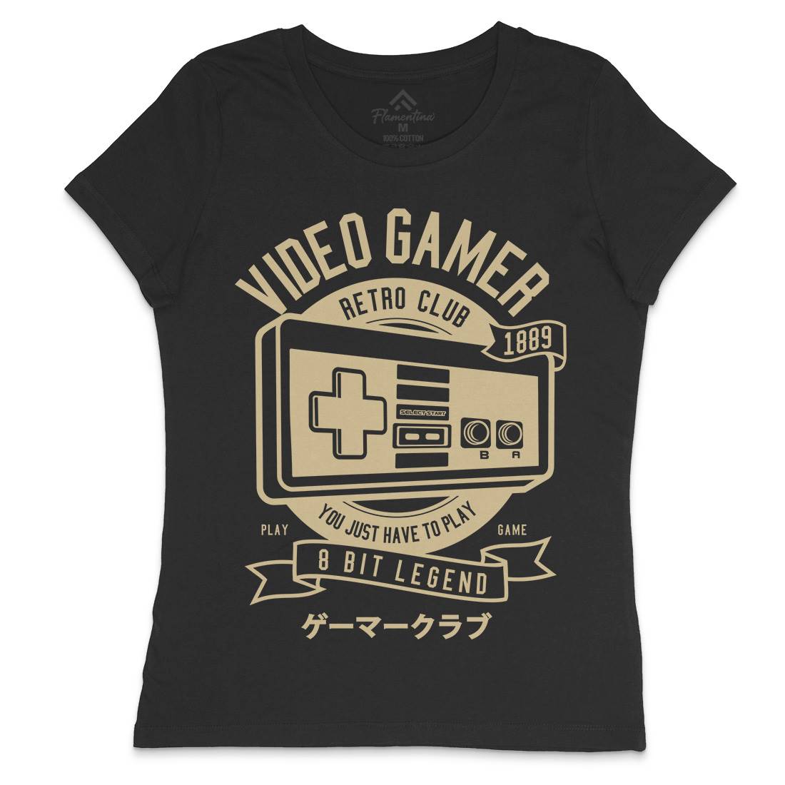 Video Gamer Womens Crew Neck T-Shirt Geek A298
