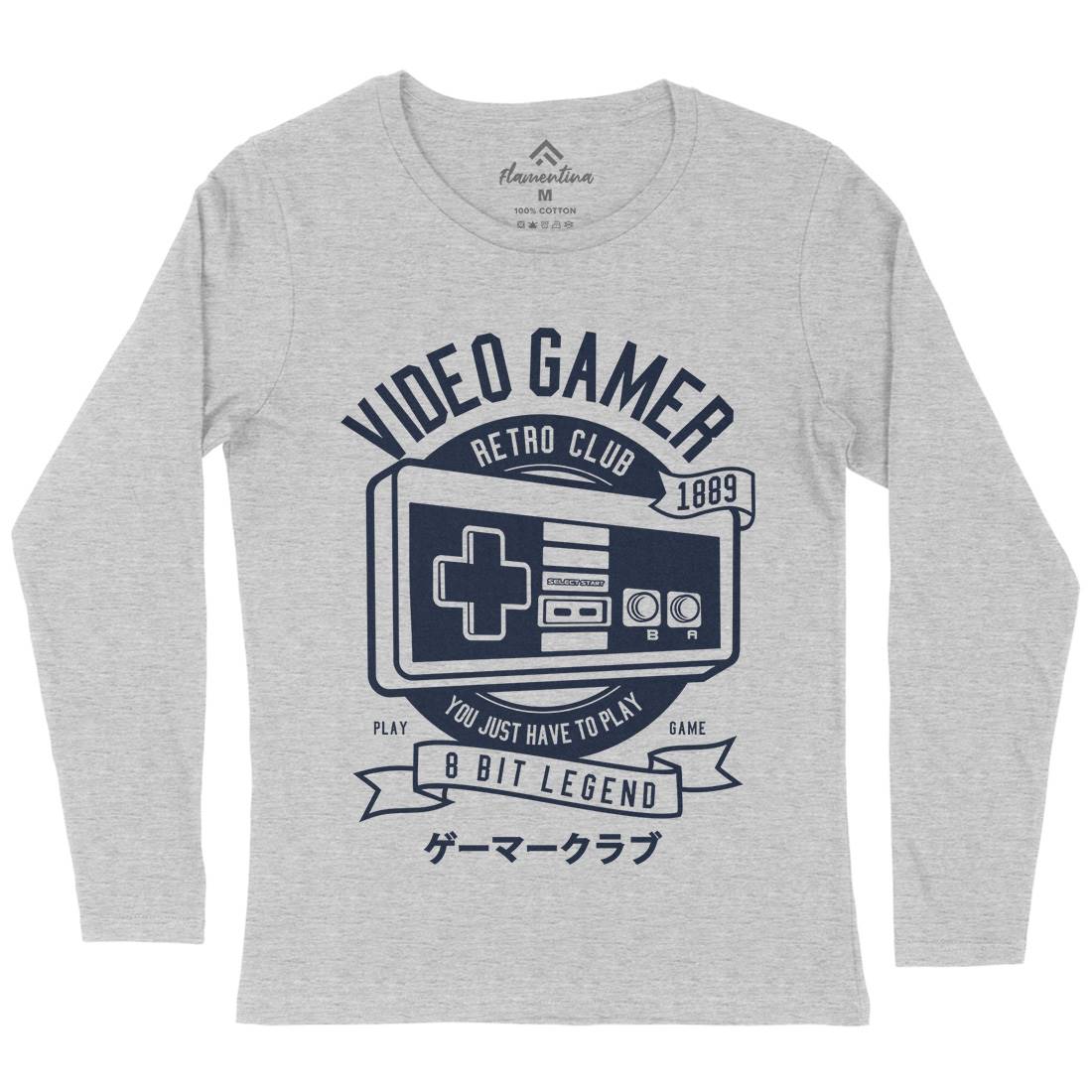 Video Gamer Womens Long Sleeve T-Shirt Geek A298