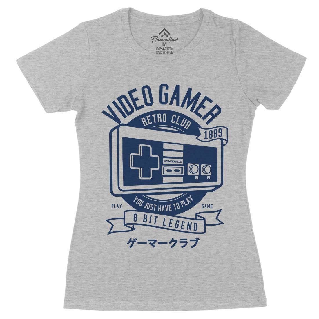 Video Gamer Womens Organic Crew Neck T-Shirt Geek A298