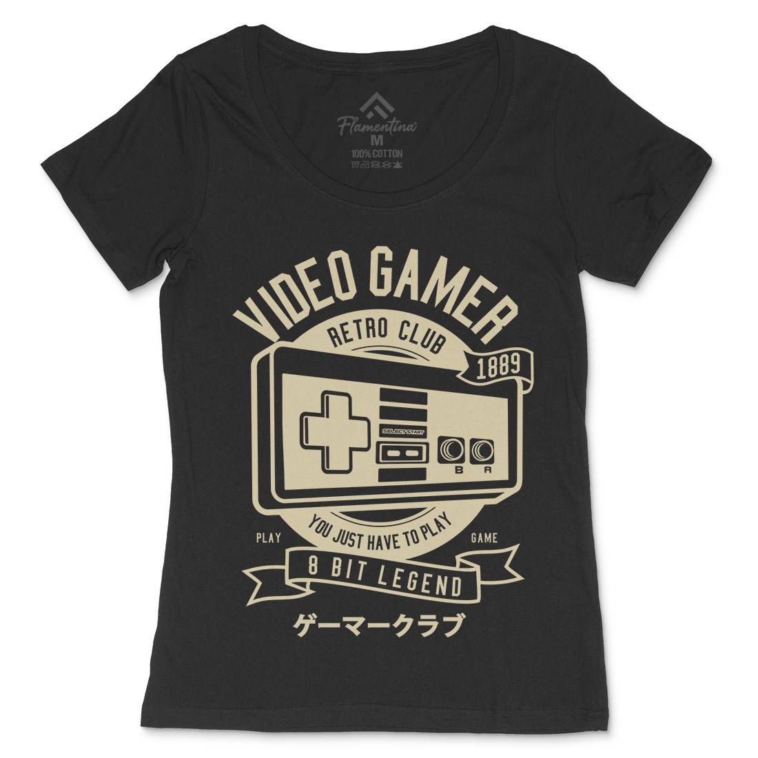Video Gamer Womens Scoop Neck T-Shirt Geek A298