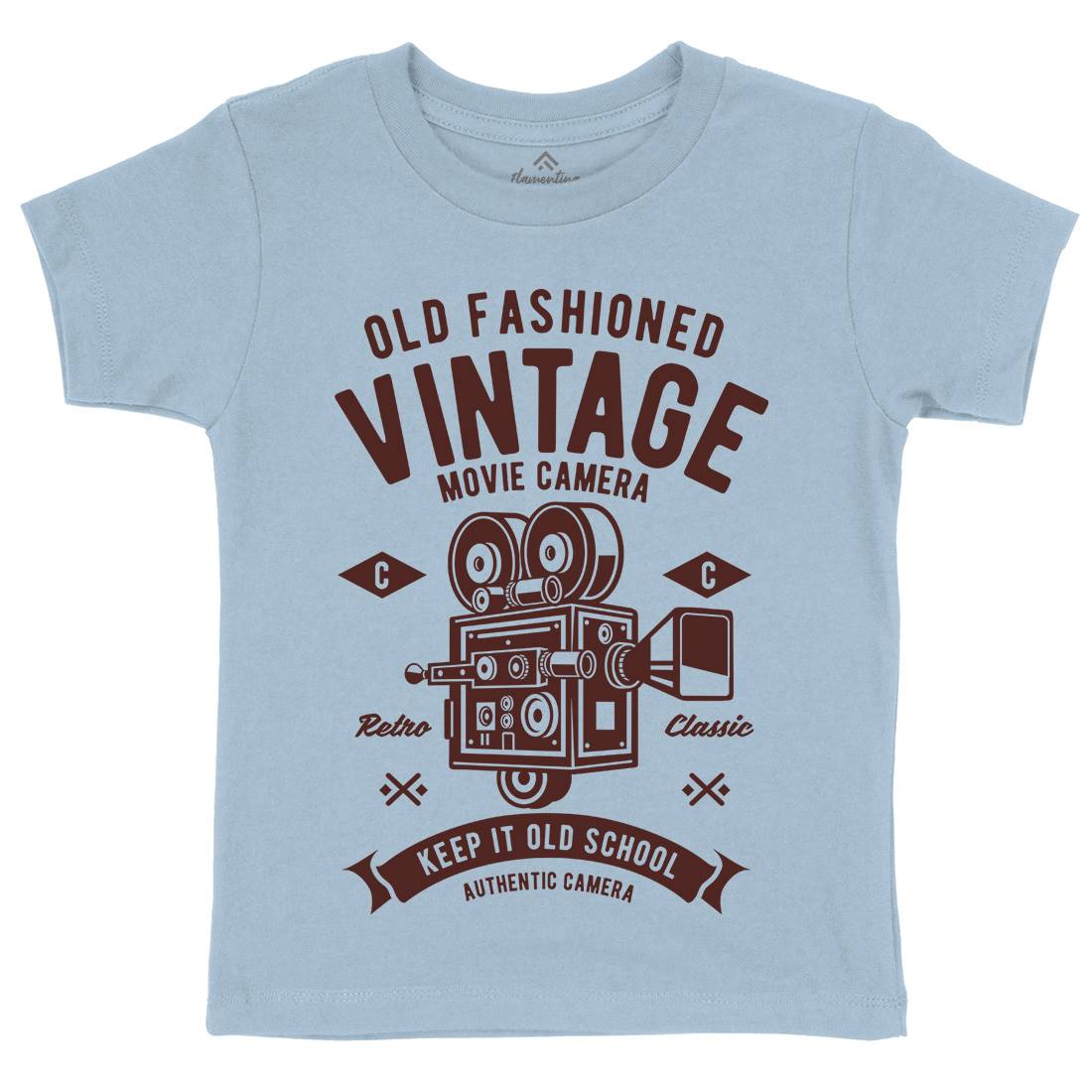 Vintage Movie Camera Kids Crew Neck T-Shirt Media A299