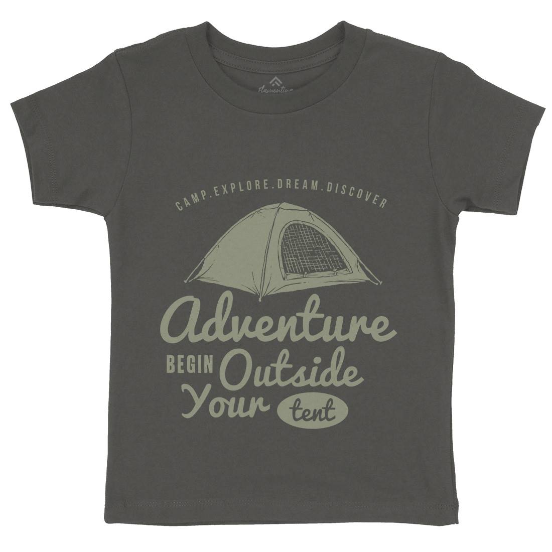 Adventure Begin Kids Organic Crew Neck T-Shirt Nature A302